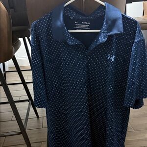 Under Armour Men's Dark Blue Polka Dot Polo